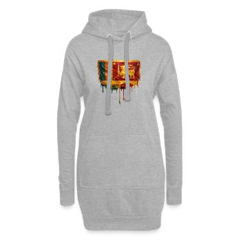 Sri Lanka Flagge in fließender Farbwelt - Hoodie-Kleid - Grau meliert - Vorne