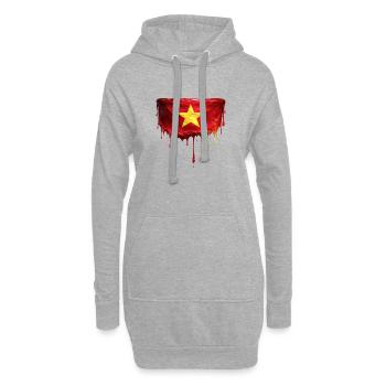 Vietnam Flaggenherz Tropfen - Hoodie-Kleid - Grau meliert - Vorne