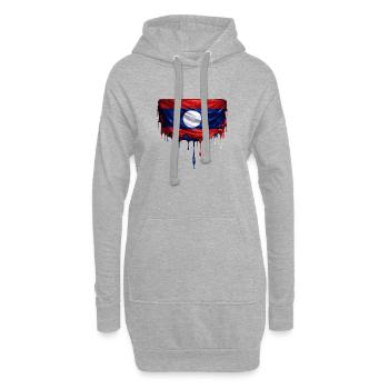 Drapeau du Laos couleur colorée - Sweat-shirt à capuche long Femme - gris chiné - Devant