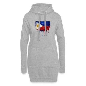 Philippinen Flagge Tropfenkunst - Hoodie-Kleid - Grau meliert - Vorne