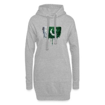 Pakistan Flag bunte Farbe - Hoodie-Kleid - Grau meliert - Vorne