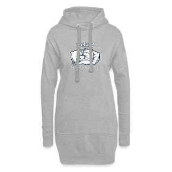 Relax! Frosch mit Kaffee - Hoodie-Kleid - Grau meliert - Vorne