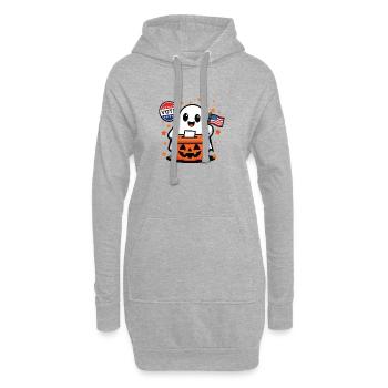 Halloween Ghost Ballot Voting Spooky Humor - Hoodie Dress - heather grey - Front