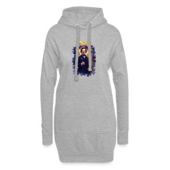 Portrait d’Edgar Allan Poe - Sweat-shirt à capuche long Femme - gris chiné - Devant