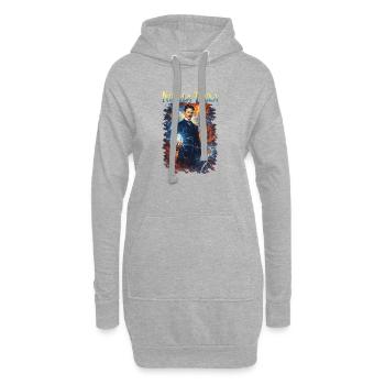 Nikola Porträt - Hoodie-Kleid - Grau meliert - Vorne
