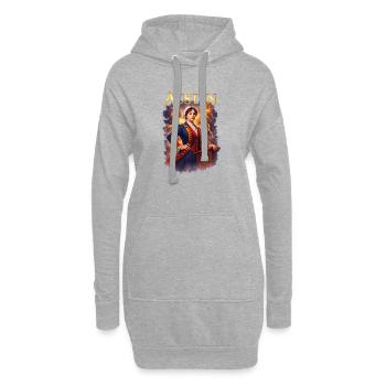 Jane Austen Portrait - Sweat-shirt à capuche long Femme - gris chiné - Devant