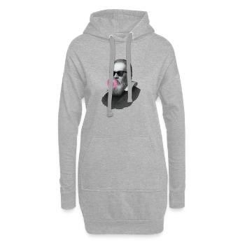 Galileo Galilei mit Kaugummi und Sonnenbrille - Hoodie-Kleid - Grau meliert - Vorne