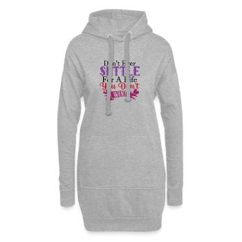 Zufrieden, was du nicht willst. - Hoodie-Kleid - Grau meliert - Vorne