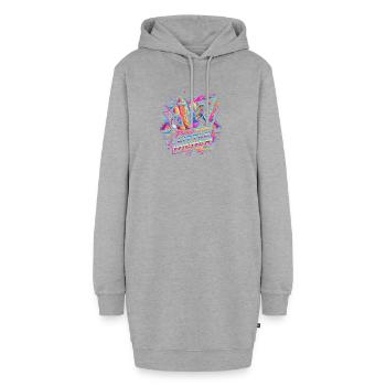 Stolz darauf, einen kleinen Wiener zu haben - Hoodie-Kleid - Grau meliert - Vorne