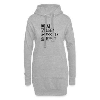 Manger, dormir, se battre, répéter la lutte, - Sweat-shirt à capuche long Femme - gris chiné - Devant