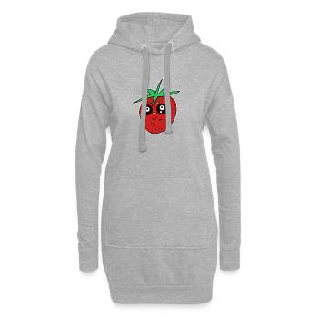 Erdbeere Erdbeeren Frucht Sommer Garten - Hoodie-Kleid - Grau meliert - Vorne