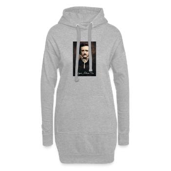 Portrait d’Edgar Allan Poe - Sweat-shirt à capuche long Femme - gris chiné - Devant