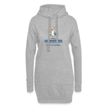 Küstenmöwe mit Pommes früher war mehr Wind  - Hoodie-Kleid - Grau meliert - Vorne
