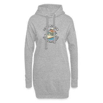 Je n’arrive pas à rester calme, c’est ma première K - Sweat-shirt à capuche long Femme - gris chiné - Devant