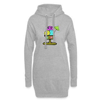 Glace colorée Sundae Glace Glace Glace - Sweat-shirt à capuche long Femme - gris chiné - Devant