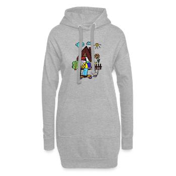 Maison Skateboarder Jardin de Fleurs Enfants - Sweat-shirt à capuche long Femme - gris chiné - Devant