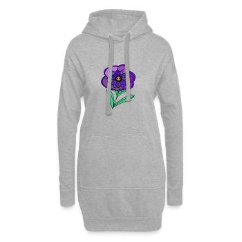 Drôle de petits enfants Kawaii fleurs, mignons - Sweat-shirt à capuche long Femme - gris chiné - Devant