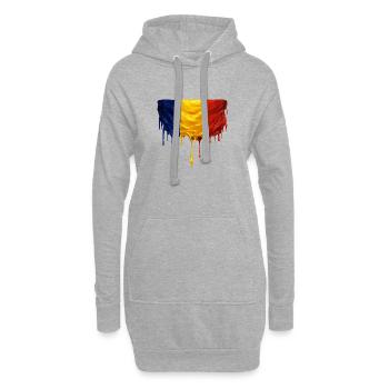 Rumänien flagge Tropfenkunst - Hoodie-Kleid - Grau meliert - Vorne