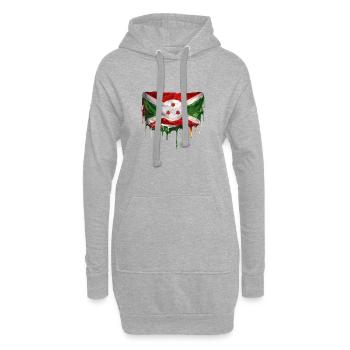 Burundi Flag Kunst - Hoodie-Kleid - Grau meliert - Vorne