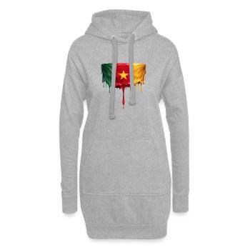 Art de drapeau de largage du Cameroun - Sweat-shirt à capuche long Femme - gris chiné - Devant