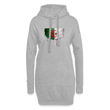 Algerischer Flagge Tropfenkunst - Hoodie-Kleid - Grau meliert - Vorne