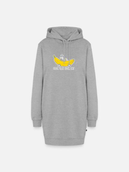 Banana Car Cat Retro - Hoodie-Kleid - Grau meliert
