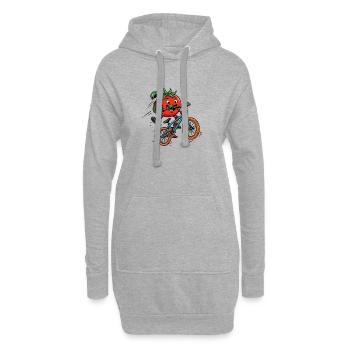 Drôle de Tomato sur le truc du BMX Bike - Sweat-shirt à capuche long Femme - gris chiné - Devant