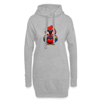 Herzregenbogen Papagei - Hoodie-Kleid - Grau meliert - Vorne
