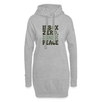 Leeres Postfach | Innere Ruhe & Fokus - Hoodie-Kleid - Grau meliert - Vorne