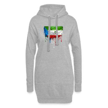 Drapeau de Guinée équatoriale dans l’art en goutte - Sweat-shirt à capuche long Femme - gris chiné - Devant