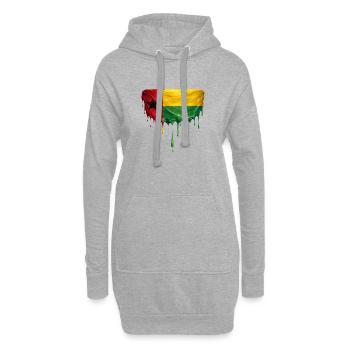 GuineaBissau Farbentropfen Flagge - Hoodie-Kleid - Grau meliert - Vorne