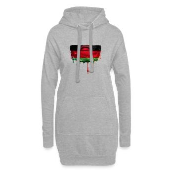 Drapeau du Malawi en art en chute - Sweat-shirt à capuche long Femme - gris chiné - Devant