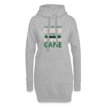 Get Off Couch Geocache Into The Game Hiking Art - Hoodie Dress - heather grey - Front