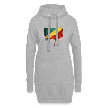 Art de la chute du drapeau de la République du Congo - Sweat-shirt à capuche long Femme - gris chiné - Devant