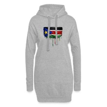 Art de la chute du drapeau du Soudan du Sud - Sweat-shirt à capuche long Femme - gris chiné - Devant
