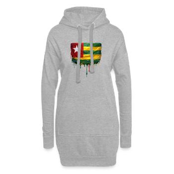 Togo Flagge Tropfenkunst - Hoodie-Kleid - Grau meliert - Vorne