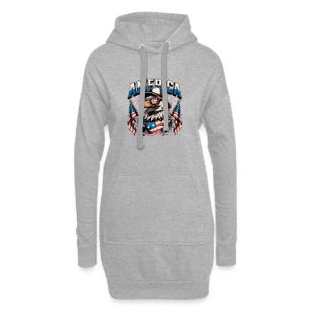 Patriotischer Adler mit Fahnen - Hoodie-Kleid - Grau meliert - Vorne
