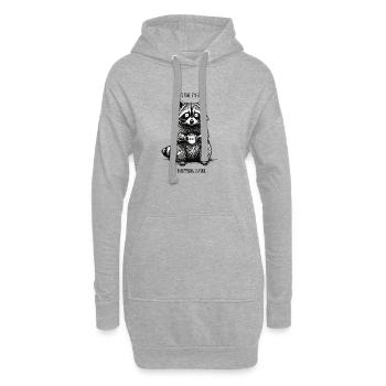 Its Fine In Fine Coffee Raccoon Humor - Hoodie Dress - heather grey - Front