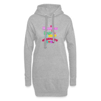 L’amour de grand-mère Câlins Bisous Bonheur - Grand-mère Amour - Sweat-shirt à capuche long Femme - gris chiné - Devant