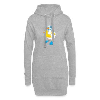 Schnorchelente mit Flossen - Hoodie-Kleid - Grau meliert - Vorne