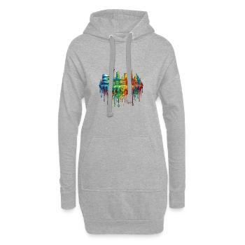 Stuttgart mit farbenfroh verlaufender Farbe - Hoodie-Kleid - Grau meliert - Vorne