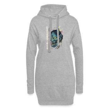 Hannya – Yōkai-Dämon - Hoodie-Kleid - Grau meliert - Vorne