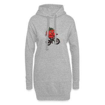 Lustige Tomate Auf Fahrrad Für Kinder - Hoodie-Kleid - Grau meliert - Vorne