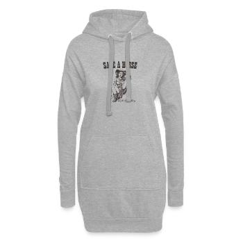 Sauvez une promenade à cheval Un western de cow-boy - Sweat-shirt à capuche long Femme - gris chiné - Devant