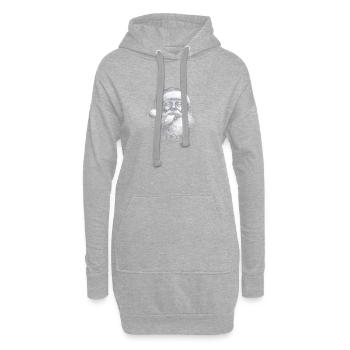 Schwarzweiß Santa Zunge - Hoodie-Kleid - Grau meliert - Vorne