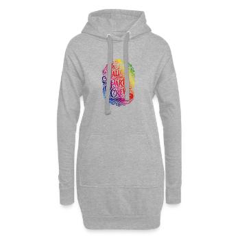 Équipe de fête de Majorque Dictionnaire colorée Malle - Sweat-shirt à capuche long Femme - gris chiné - Devant