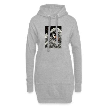 Ukiyo-e Baby Monkey Punch - Hoodie-Kleid - Grau meliert - Vorne