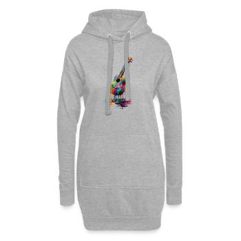 Ukulele mit tropfender Farbe - Hoodie-Kleid - Grau meliert - Vorne