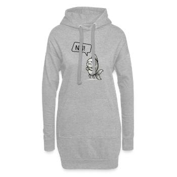 Sturer Fisch sagt NÖ! – Witziges Design - Hoodie-Kleid - Grau meliert - Vorne