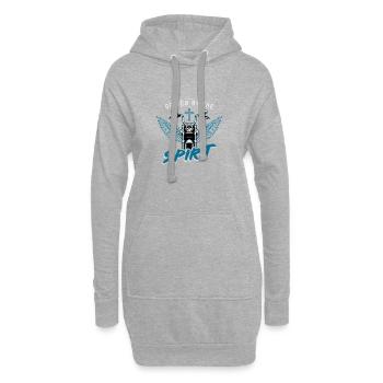 Driven by the Spirit Motorcycle Wings Design - Hoodie-Kleid - Grau meliert - Vorne